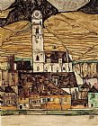 Stein Paintings - Stein on the Danube by Egon Schiele